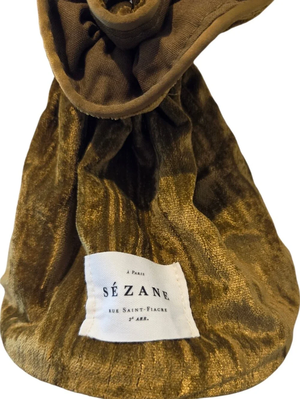 Sezane Embossed Velvet Pouch Holiday Bag Limited Edition New Olive Green - Picture 4 of 9